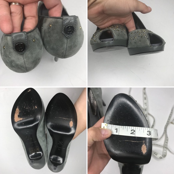 Bourne Italian suede peep toe platform heels - Picture 8 of 8